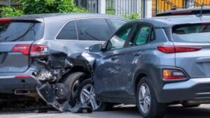Car Crashed at the Parking Area