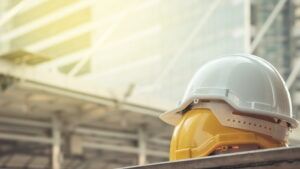 An image of a yellow hard-hat which is being used to advertise a Wilson construction accident lawyer’s services.